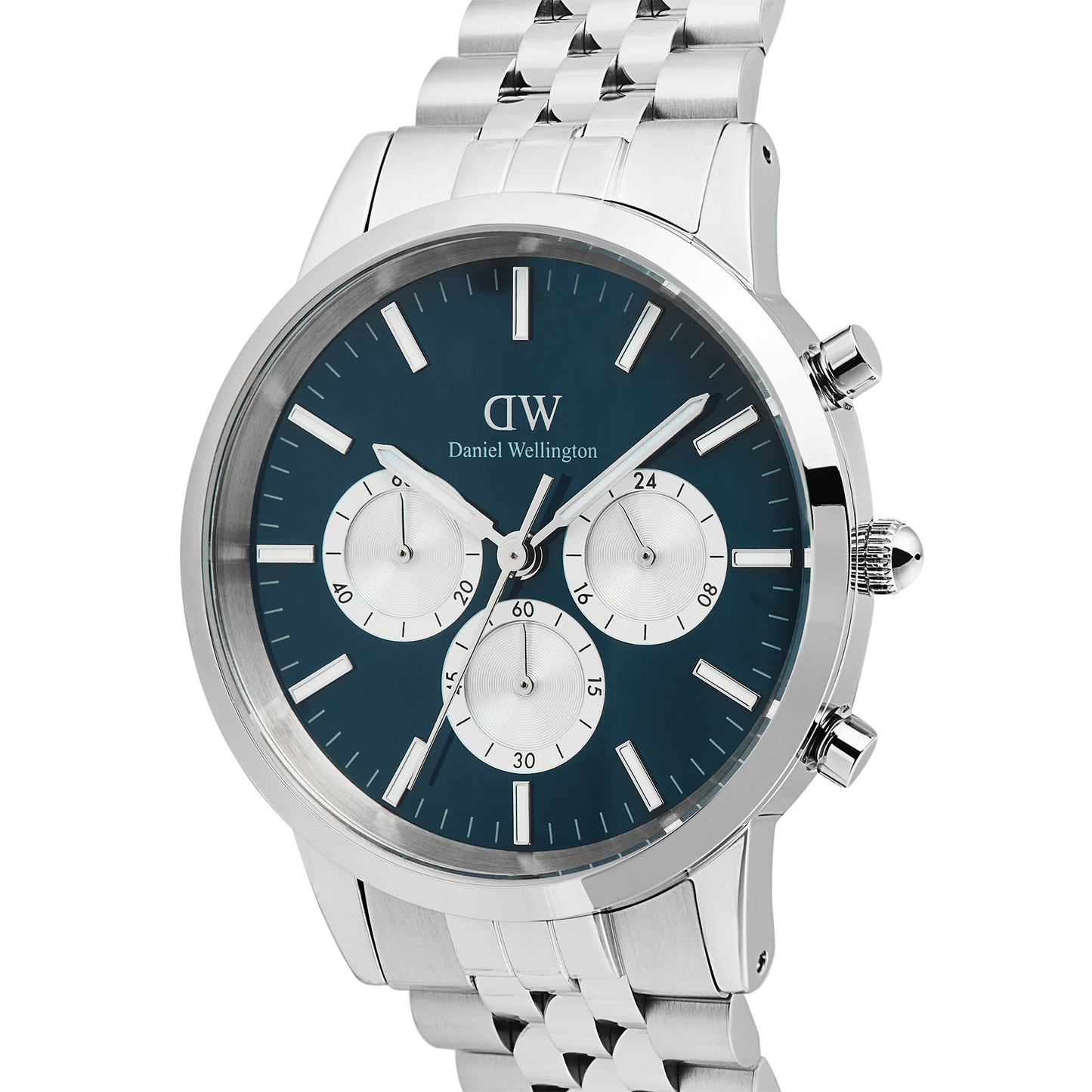 Daniel Wellington Iconic Chronograph Arch 5-Link Arctic Panda Silver DW00100874