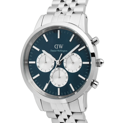 Daniel Wellington Iconic Chronograph Arch 5-Link Arctic Panda Silver DW00100874