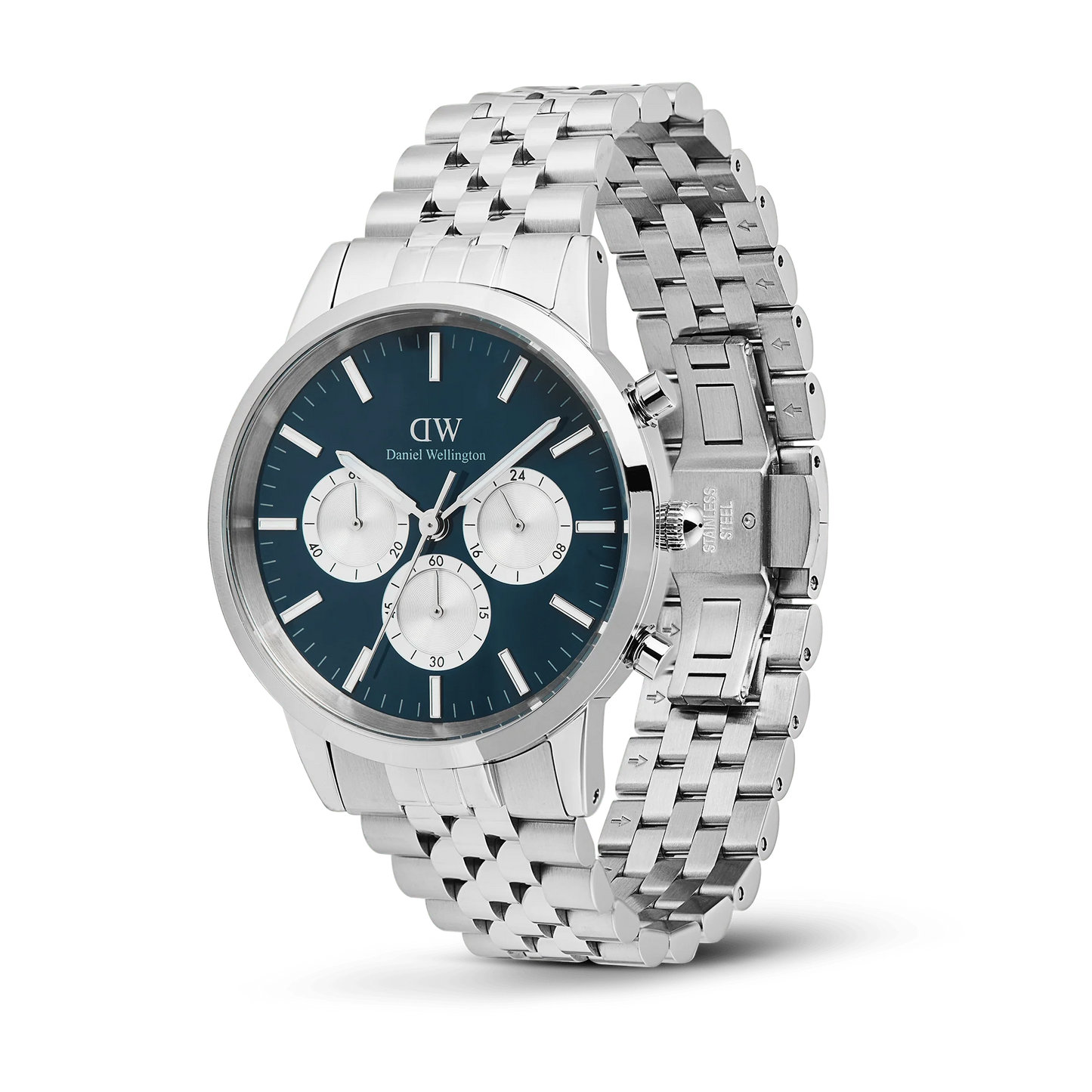 Daniel Wellington Iconic Chronograph Arch 5-Link Arctic Panda Silver DW00100874