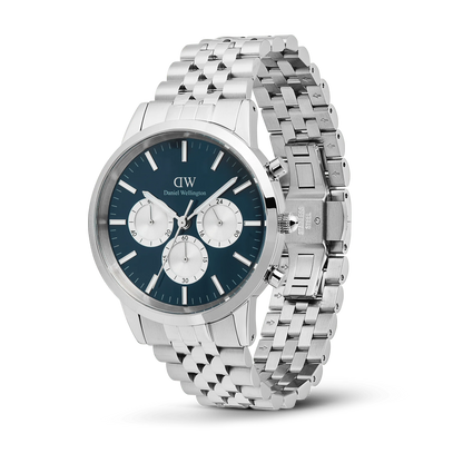 Daniel Wellington Iconic Chronograph Arch 5-Link Arctic Panda Silver DW00100874