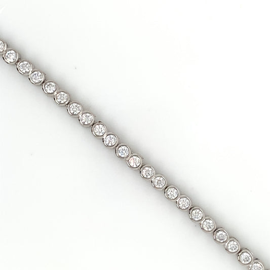 Sterling Silver 2mm Rubover CZ Tennis Bracelet