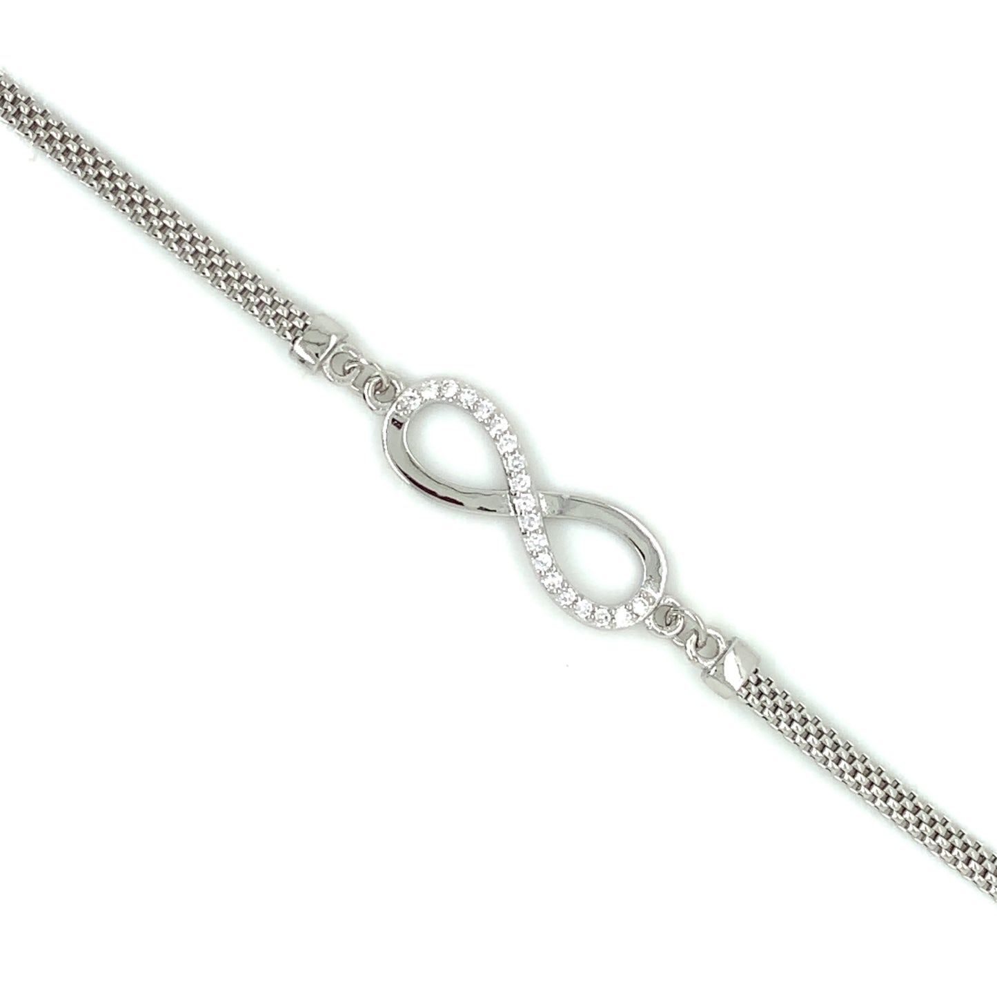 Sterling Silver CZ Infinity Bracelet SB8792