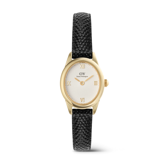 Daniel Wellington Ophelia Mini Black Lizard White Guilloché Gold DW00100890