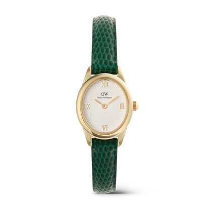 Daniel Wellington Ophelia Mini Green Lizard White Guilloché Gold DW00100892