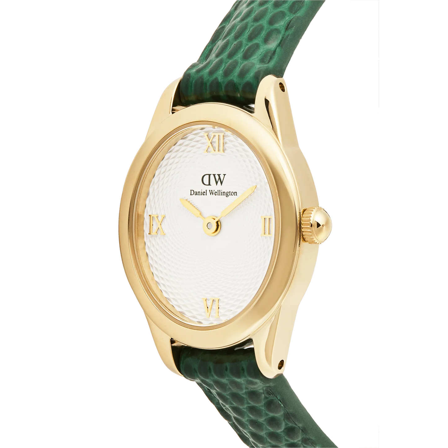 Daniel Wellington Ophelia Mini Green Lizard White Guilloché Gold DW00100892