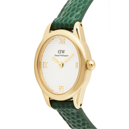 Daniel Wellington Ophelia Mini Green Lizard White Guilloché Gold DW00100892