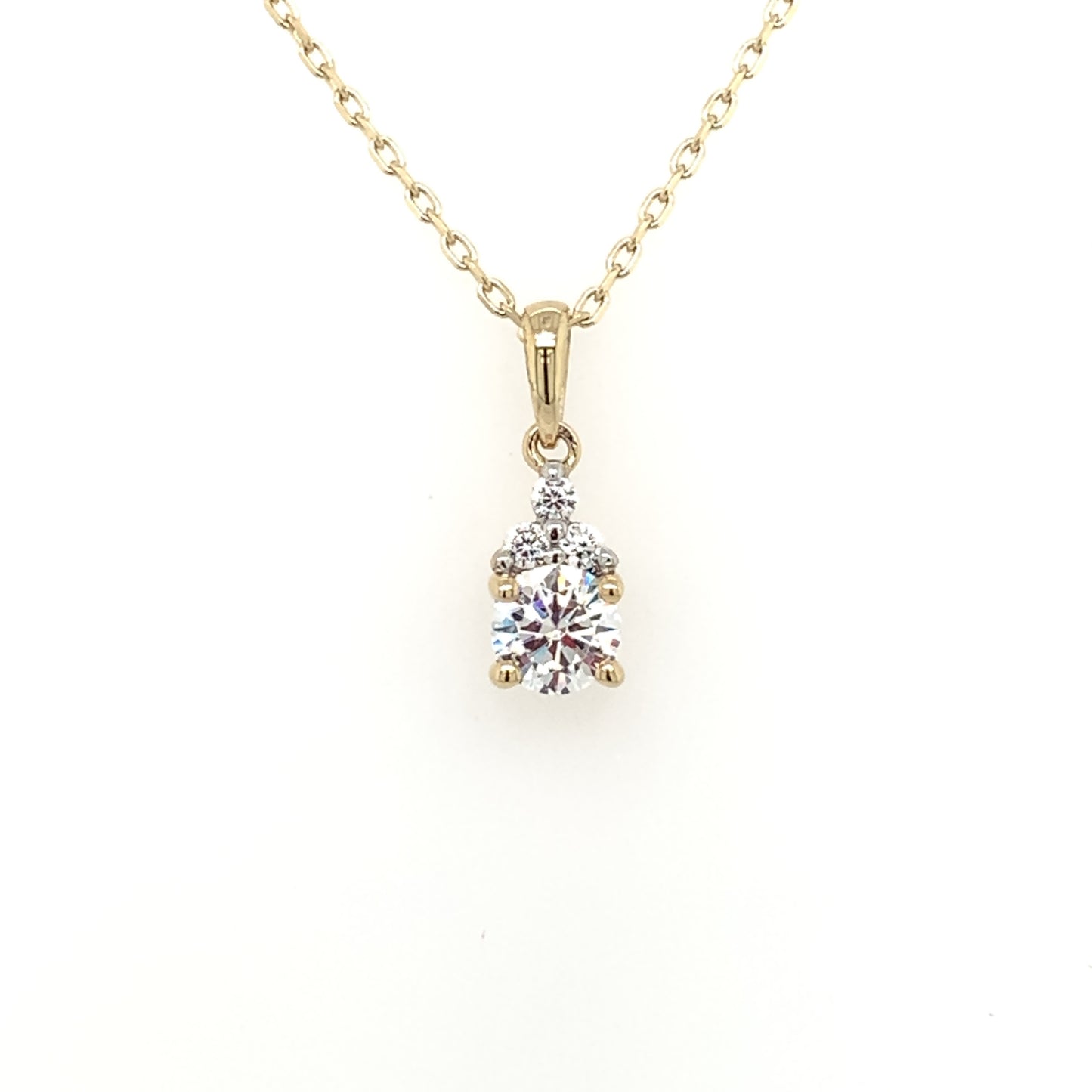 9ct Gold CZ Solitaire Pendant GPZ357