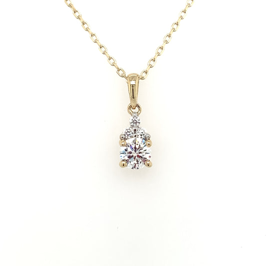 9ct Gold CZ Solitaire Pendant GPZ357