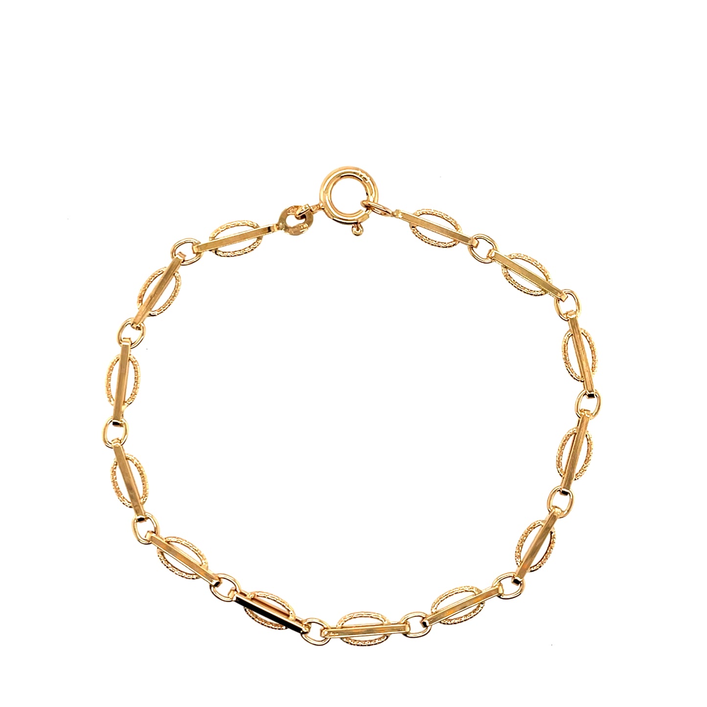 9ct Gold Oval Bar Bracelet GB485