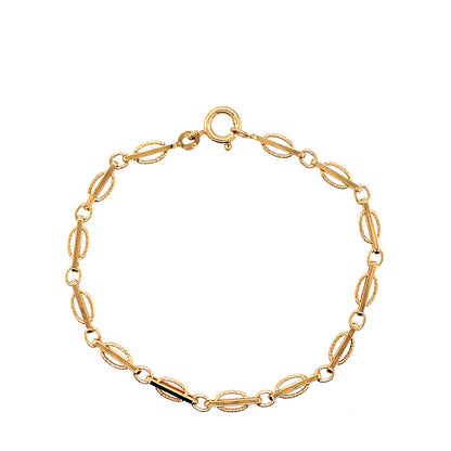 9ct Gold Oval Bar Bracelet GB485