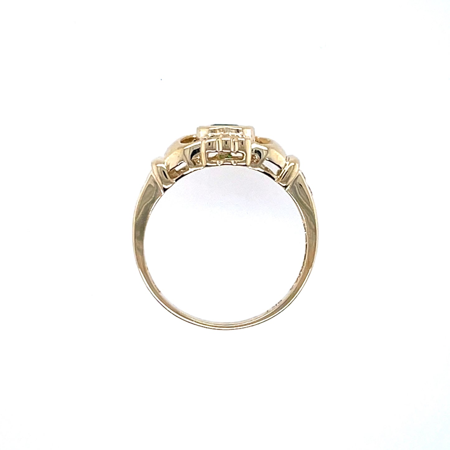 9ct Gold Emerald Cubic Zirconia Claddagh Ring GR501