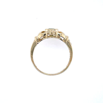 9ct Gold Emerald Cubic Zirconia Claddagh Ring GR501