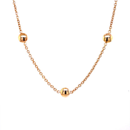 9ct Gold 5 Bead Necklace GN180