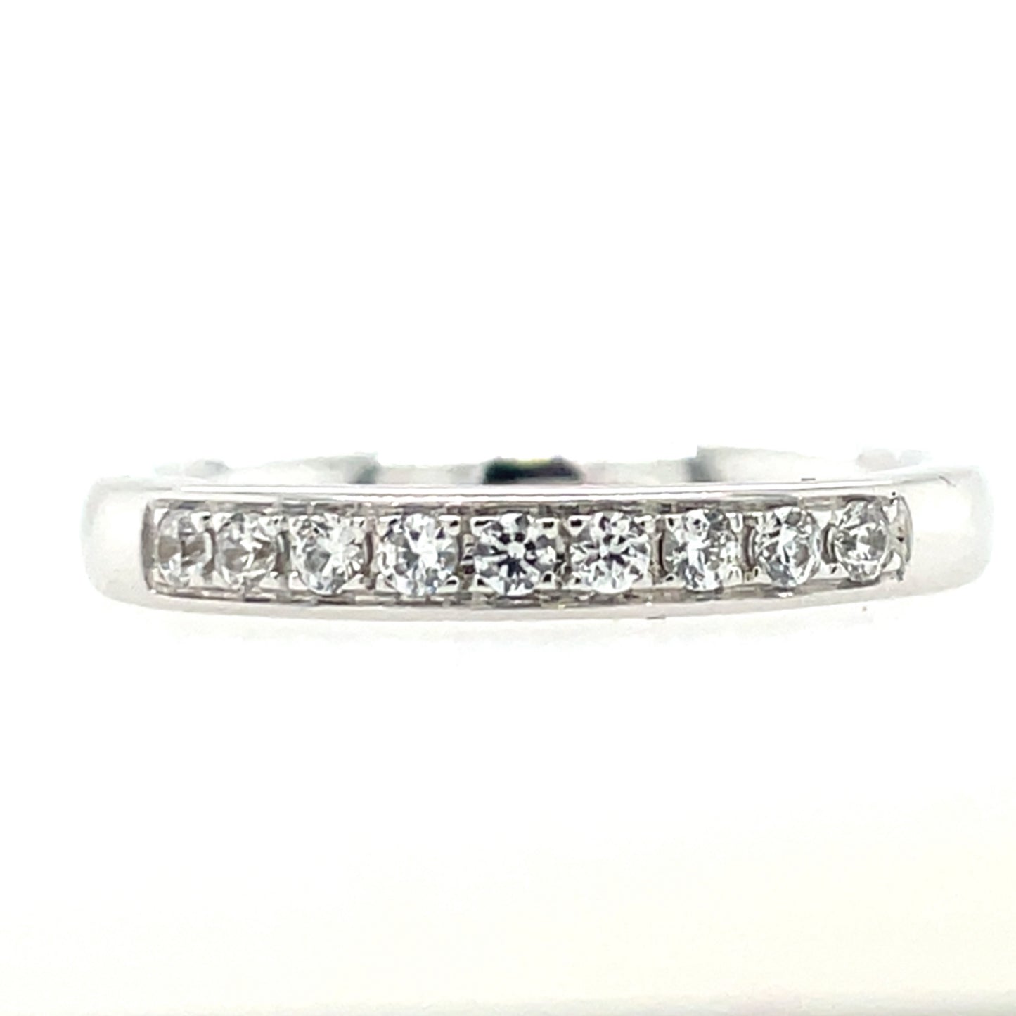 9ct White Gold CZ Wedding/Eternity Ring WRA032