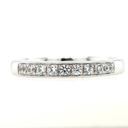 9ct White Gold CZ Wedding/Eternity Ring WRA032