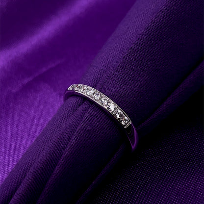 9ct White Gold CZ Wedding/Eternity Ring WRA032