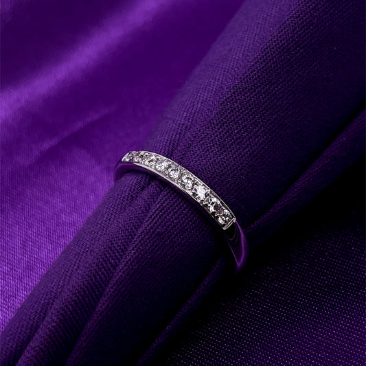 9ct White Gold CZ Wedding/Eternity Ring WRA032