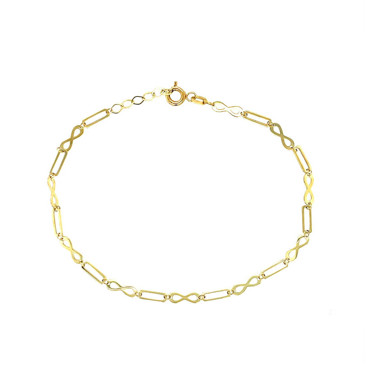 9ct Gold Infinity / Oval Link Bracelet GB498