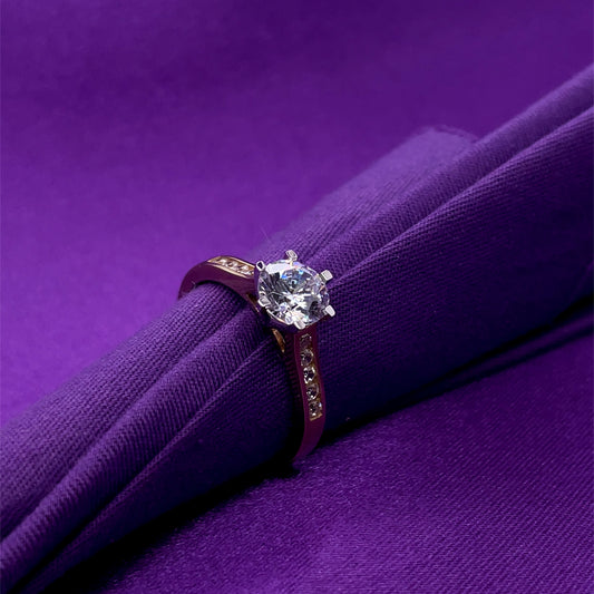 9ct Gold CZ Solitaire Ring GRZ378