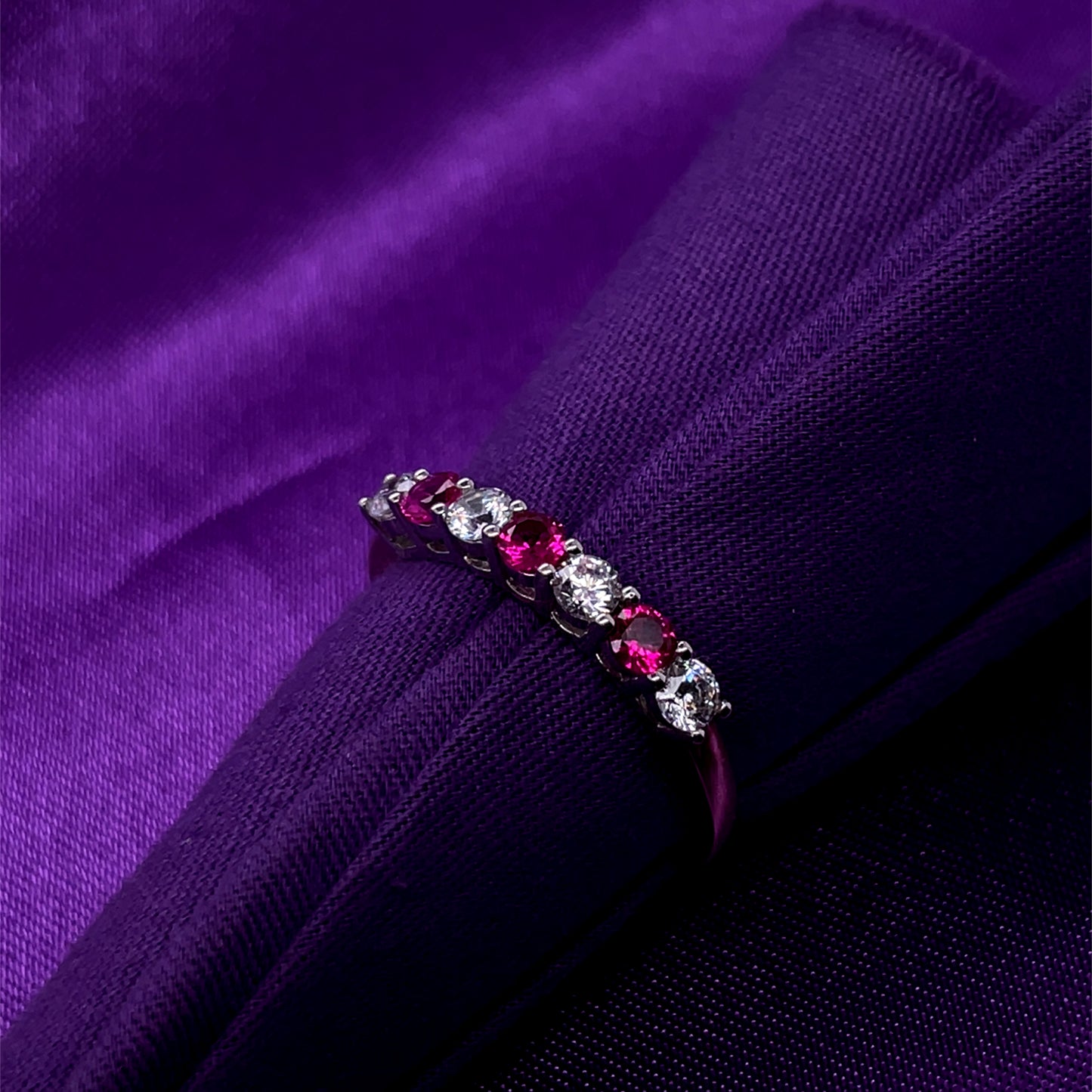 9ct Gold Ruby & CZ Eternity Ring GRR062