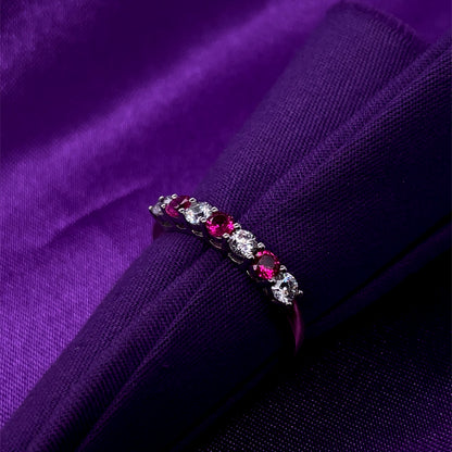 9ct Gold Ruby & CZ Eternity Ring GRR062