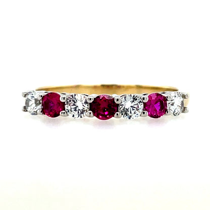 9ct Gold Ruby & CZ Eternity Ring GRR062