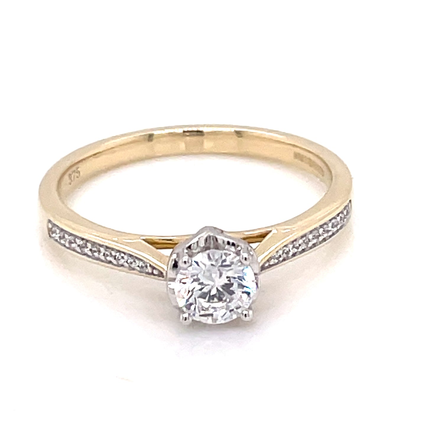 9ct Gold Classic CZ Solitaire Ring GRZ344