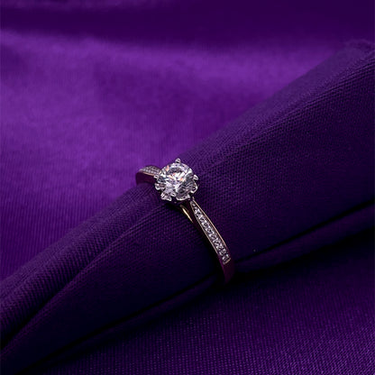 9ct Gold Classic CZ Solitaire Ring GRZ344