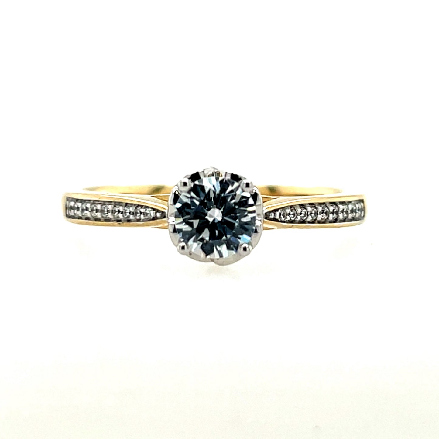 9ct Gold Classic CZ Solitaire Ring GRZ344
