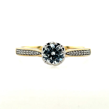 9ct Gold Classic CZ Solitaire Ring GRZ344