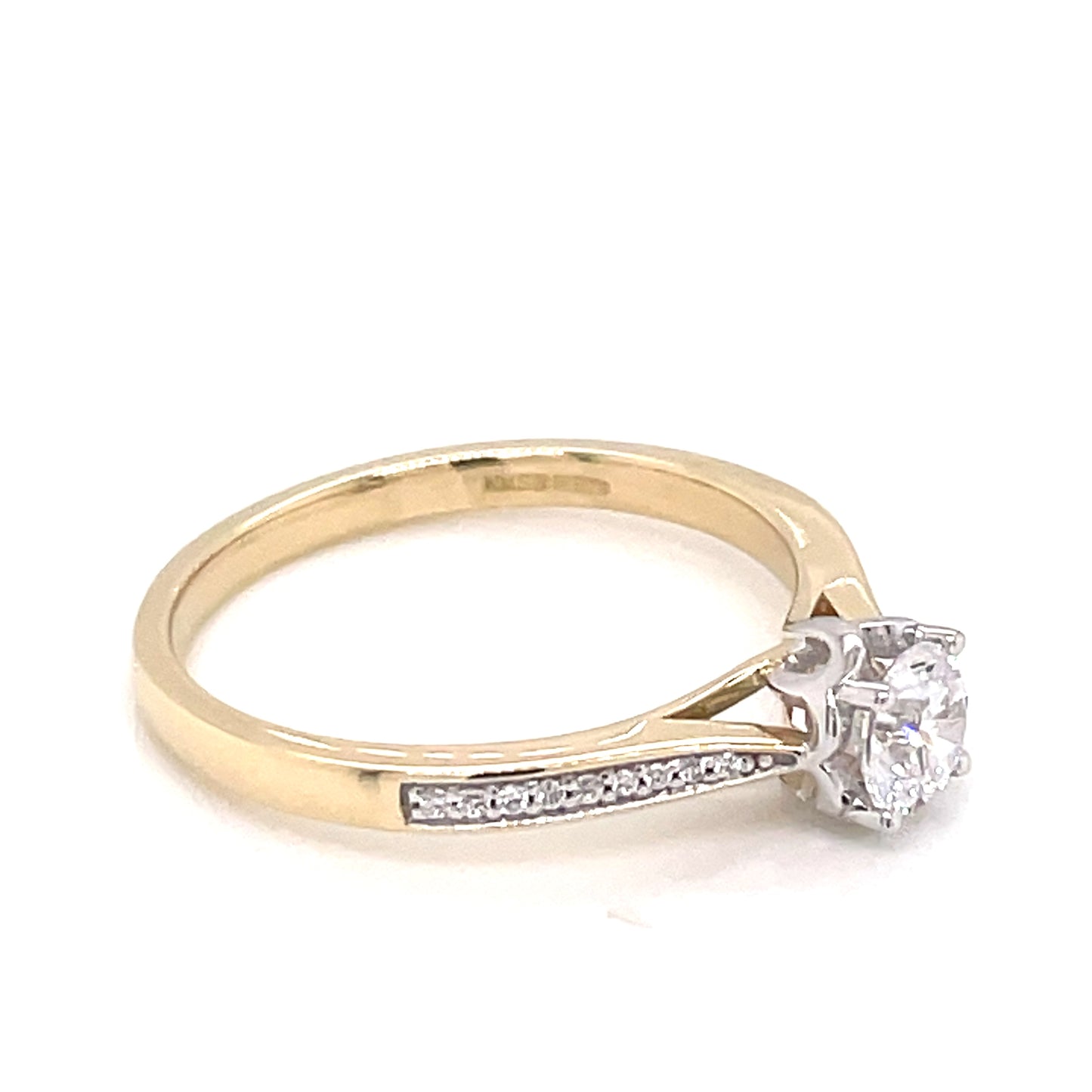 9ct Gold Classic CZ Solitaire Ring GRZ344