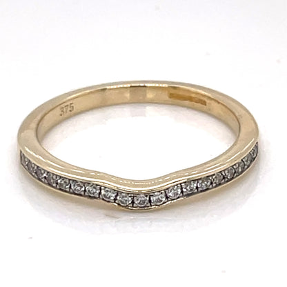 9ct Gold CZ Fitted Wedding/Eternity Ring GRA117