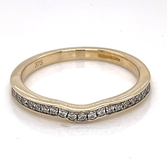 9ct Gold CZ Fitted Wedding/Eternity Ring GRA117