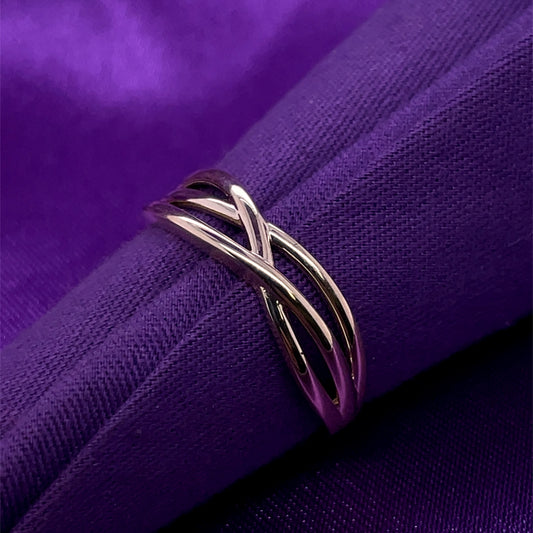 9ct Gold Criss Cross Ring GR537