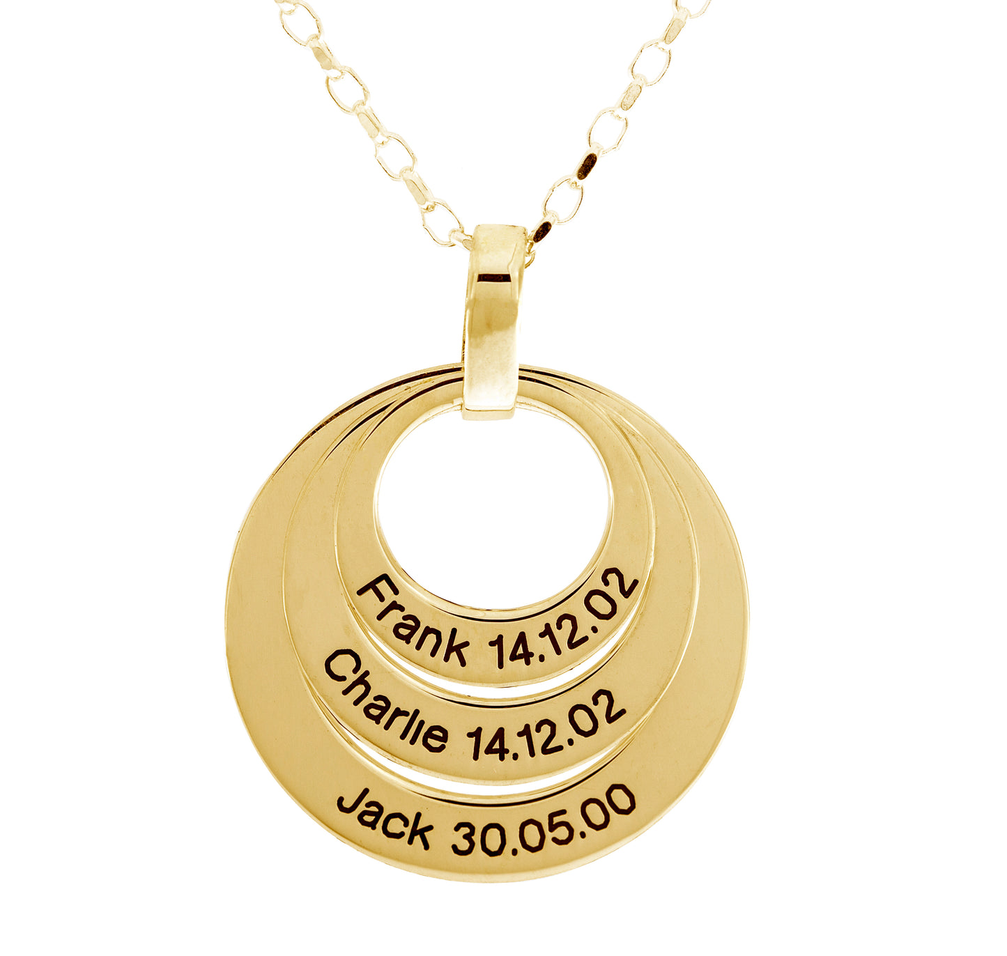 9ct Gold Family 3 Circle Pendant 9NPFAM3