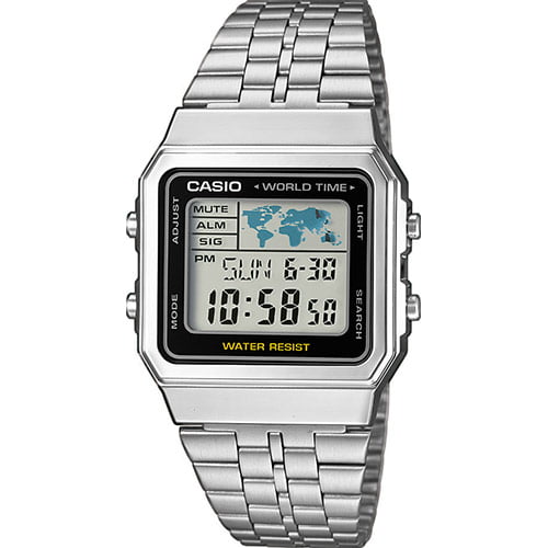 Casio Vintage Silver Digital Watch A500WEA-1EF