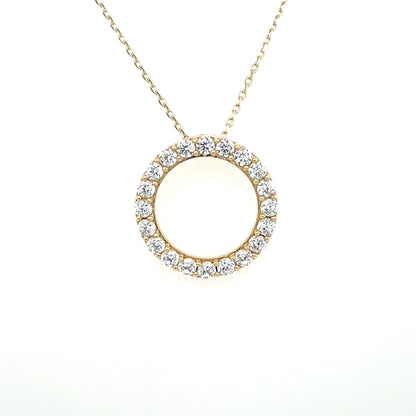 9ct Gold Eternal Circle CZ Pendant GPZ373