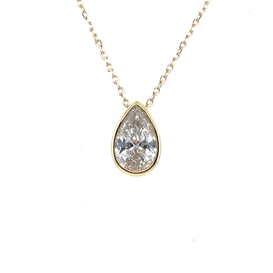 9ct Gold Pear Shape CZ Slider Pendant GPZ467