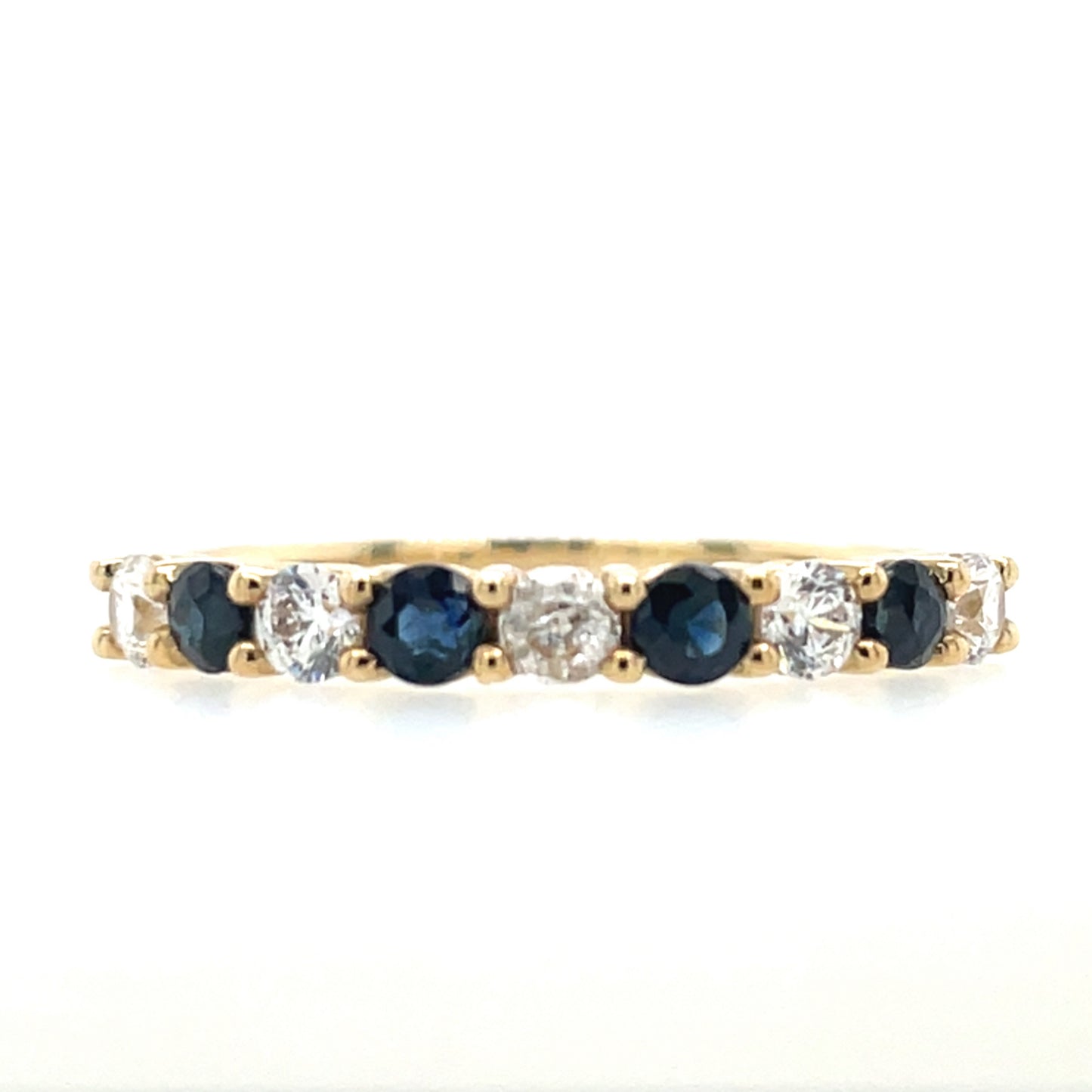 9ct Gold Created Sapphire & CZ Eternity Ring GRS187