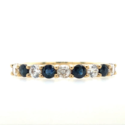 9ct Gold Created Sapphire & CZ Eternity Ring GRS187