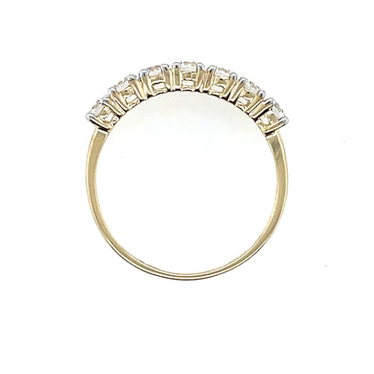 9ct Gold CZ 7-stone Eternity Ring GRA136