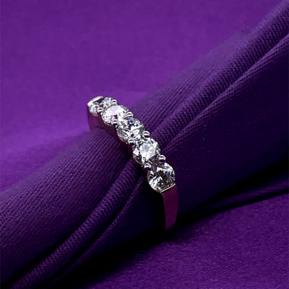 9ct Gold CZ 5-stone Eternity Ring GRA135