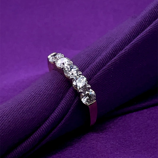 9ct Gold CZ 5-stone Eternity Ring GRA135