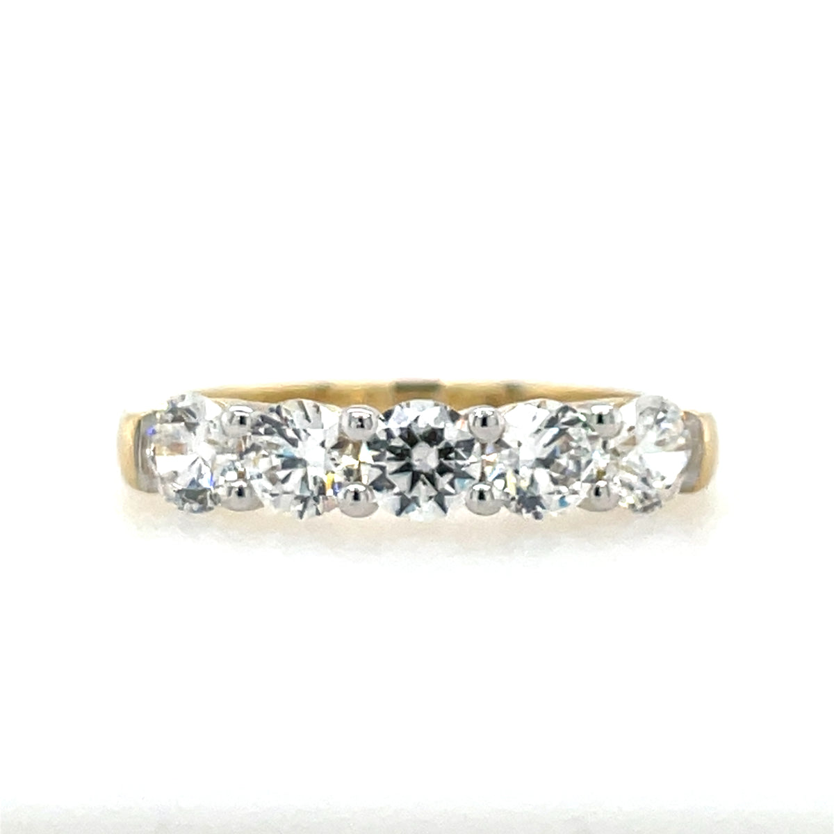 9ct Gold CZ 5-stone Eternity Ring GRA135