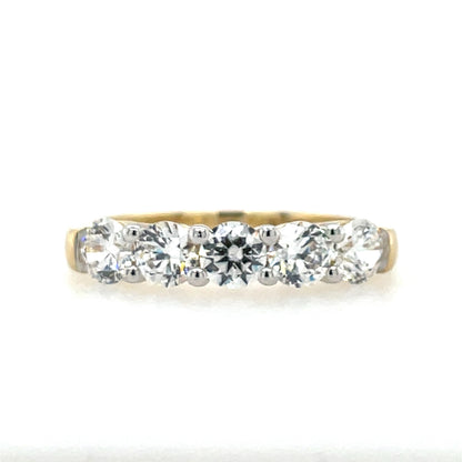 9ct Gold CZ 5-stone Eternity Ring GRA135