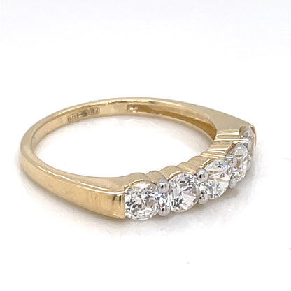 9ct Gold CZ 5-stone Eternity Ring GRA120