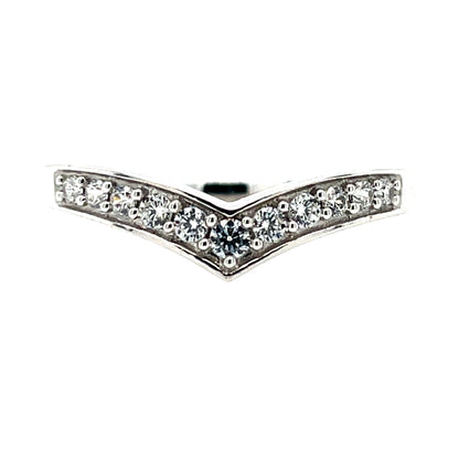 9ct White Gold CZ Wishbone Ring WRA051