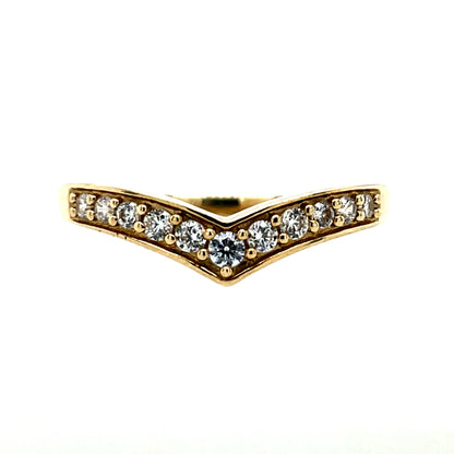 9ct Gold CZ Wishbone Ring GRA130