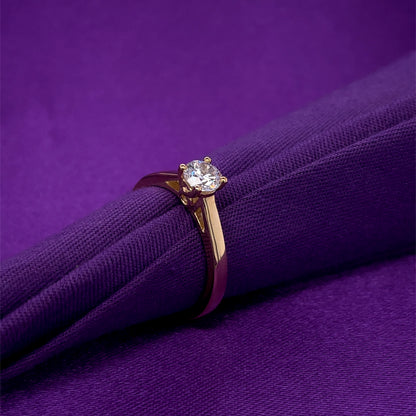 9ct Gold Classic CZ Solitaire Ring 0.40ct GRZ379