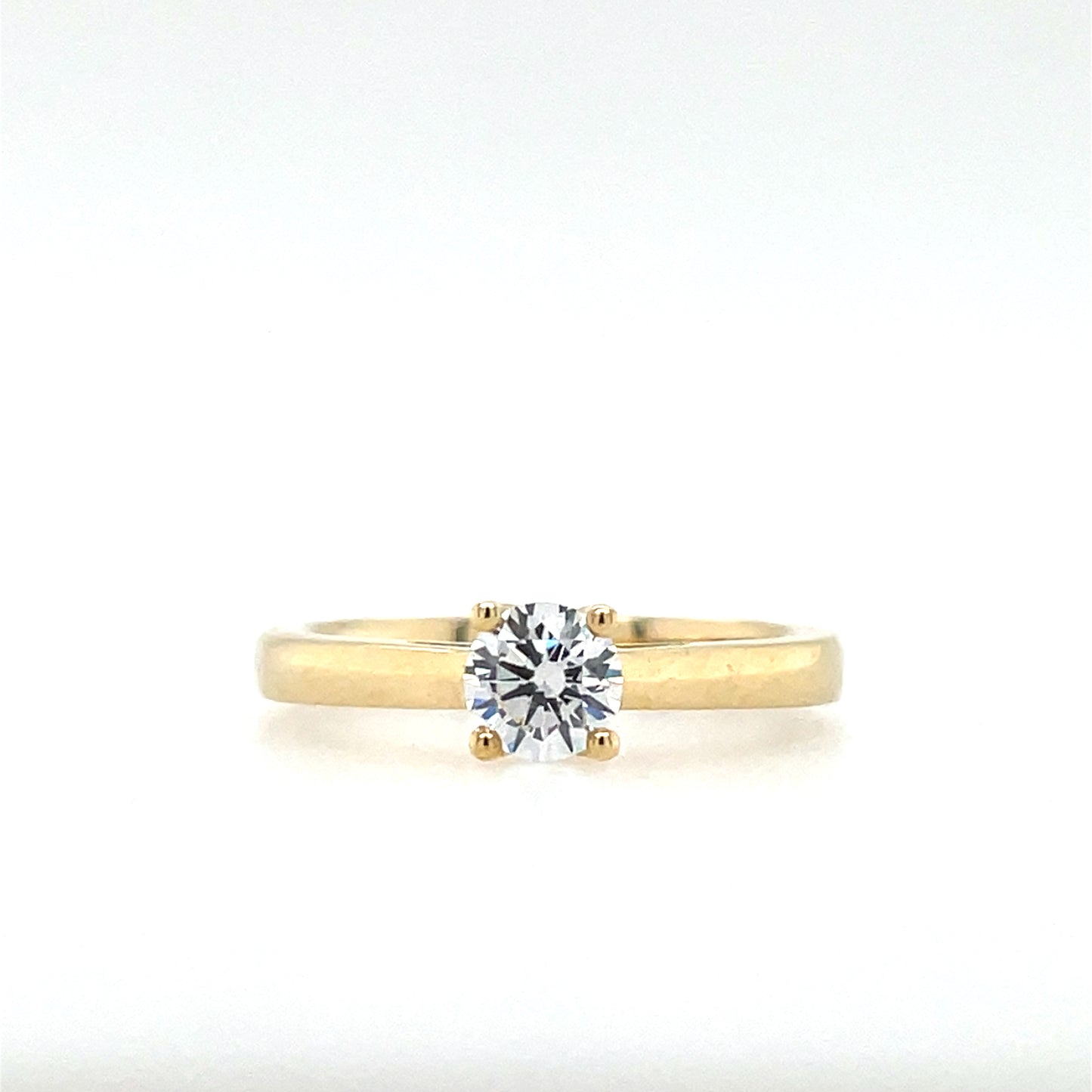 9ct Gold Classic CZ Solitaire Ring 0.40ct GRZ379